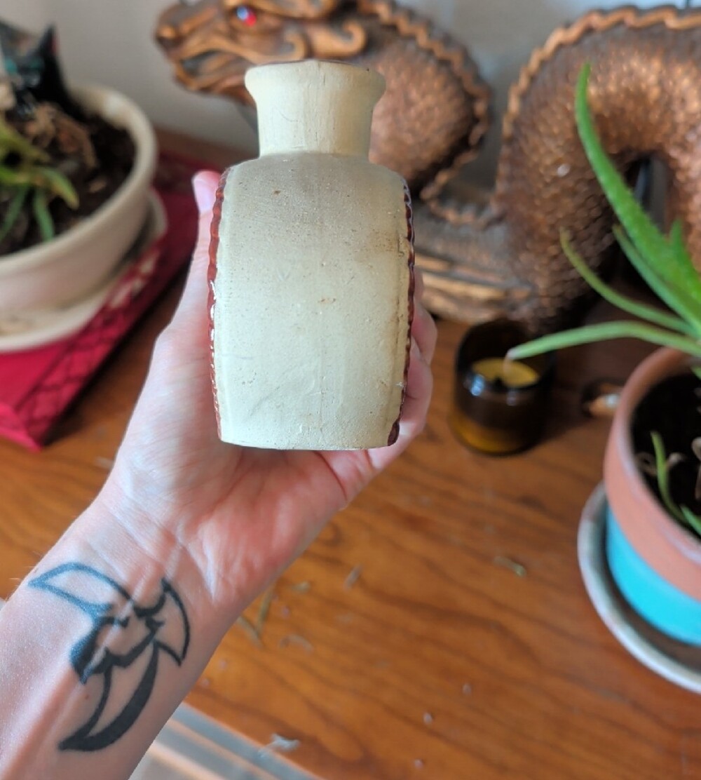 Handcrafted Beige and Brown Floral Ceramic Vase - Picture 4 of 6